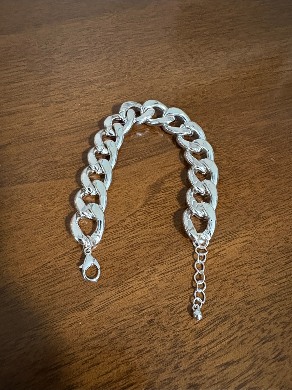 Chunky Silver Curb Link Bracelet